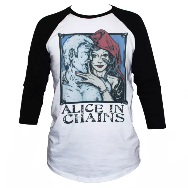 T-shirt baseball poster grunge metallo Alice In Chains manica a 3/4 unisex