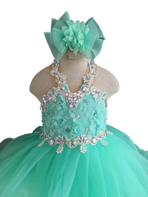 EB040A Newborn Baby Kids Toddler Girl Tutu Pageant Dress 9-12 Months