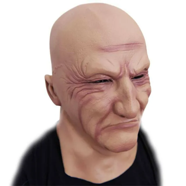 Realistic Latex Old Man Face Mask Halloween Disguise Fancy Dress Cosplay Horror 3
