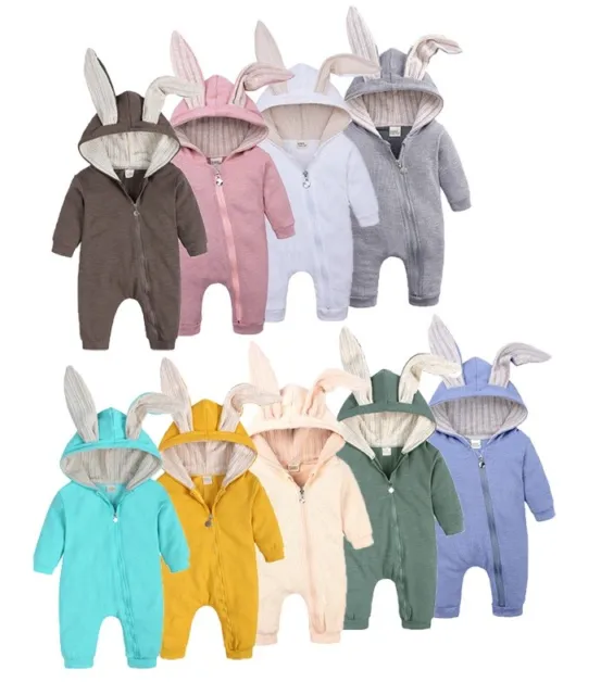 Newborn Baby Boy Girl Kids Romper Bodysuit Hooded Jumpsuit Summer Outfit Clothes