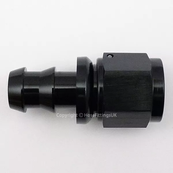 AN-4 4AN BLACK JIC Straight Swivel Push On SOCKETLESS Tail Barb Oil Hose Fitting