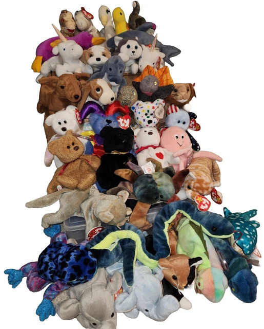 🔥TY BEANIE BABIES Lot Of 36 Rare, Retired, PVC & PE Pellets, Errors