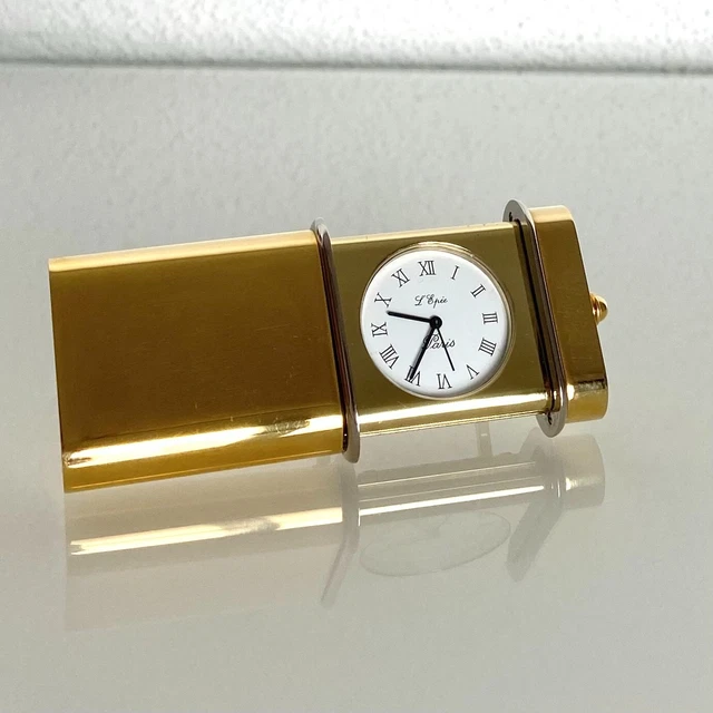 PENDULETTE DE VOYAGE NOIRE ET DORÉE PONTIFA AVEC ALARME - Avec pied pour poser