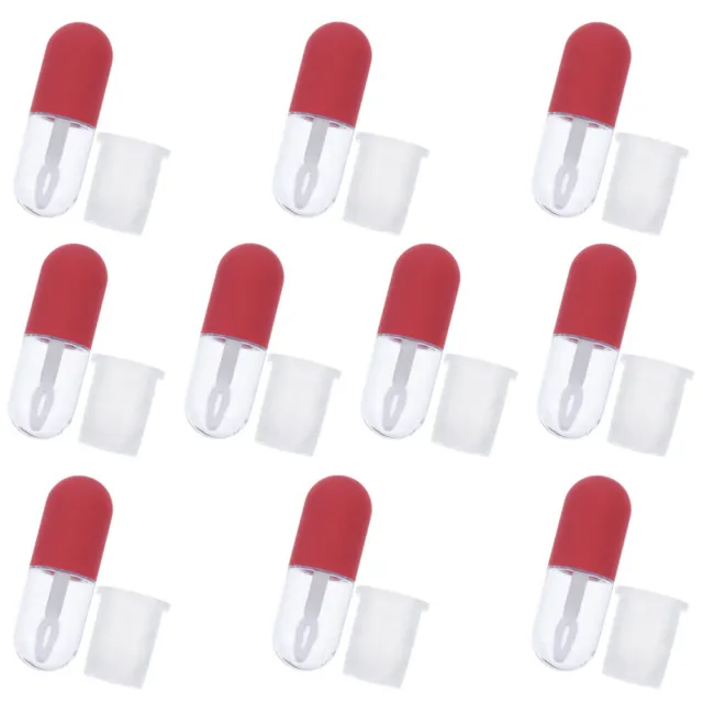 10x Lipglossrohre 4,5ml nachfüllbar DIY Make-up Lippenstiftbehälter mit Pinsel