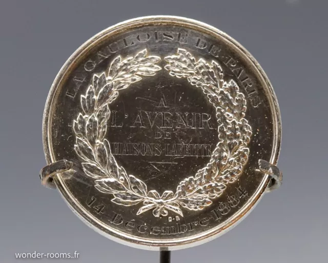 MÉDAILLE ARGENT MASSIF - GYMNASTIQUE - Gauloise de Paris à Maison Laffitte 1884 2