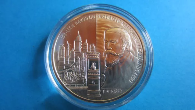 Poland Silver 10 Zloty 2003 Gas And Ölindustrie IN Pp Encapsulated