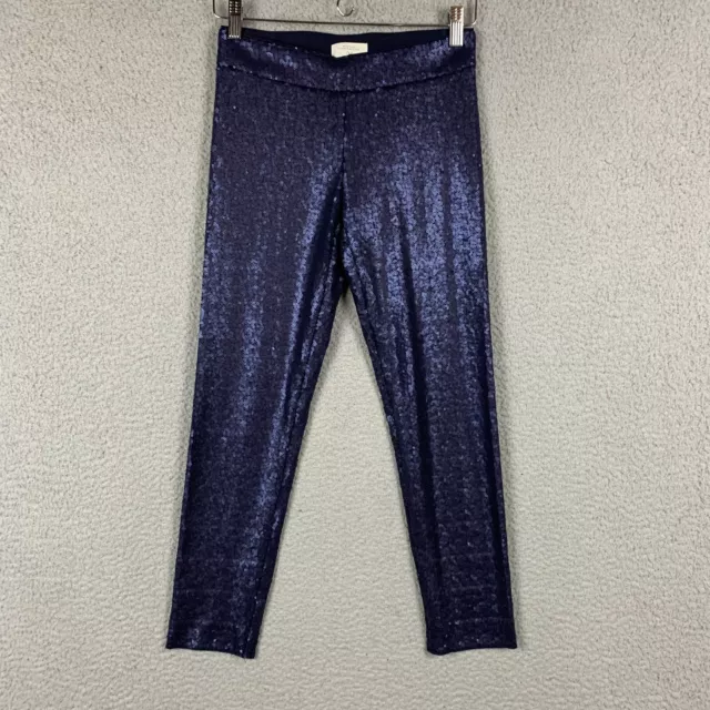 Avenue Montaigne Pants Womens 0 Sequin Marilyn Tapered Navy Blue