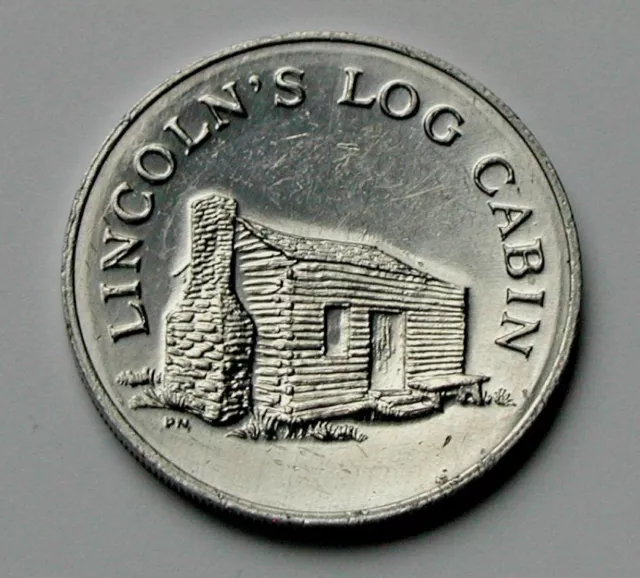 Aluminum Game Token by Sunoco Gas - Landmarks of America - Lincoln's Log Cabin