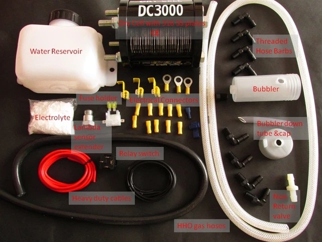 Kit Hydrogène HHO DC2000 Pour Moteurs 1400 à 2400 Cc - PWM30A, Efie, Capteur Eau - Neuf