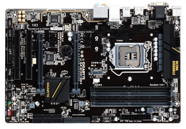 GIGABYTE GA-B150-HD3 Motherboard Intel B150 LGA 1151 ATX DDR4 Core M.2 VGA DVI