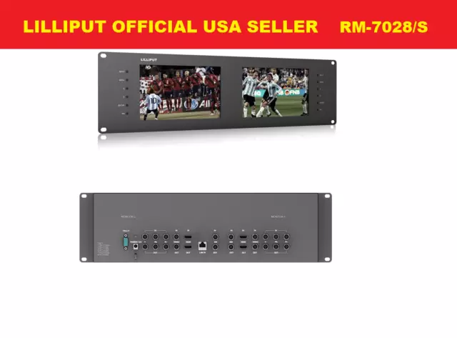 LILLIPUT Double 7 " RM-7028S 3G-SDI HDMI 3RU Rack Moniteur pour Live Broadcast +