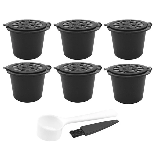 20 Pcs Reusable Refillable Coffee Capsule Filters for Nespresso with Spoon  F3C7