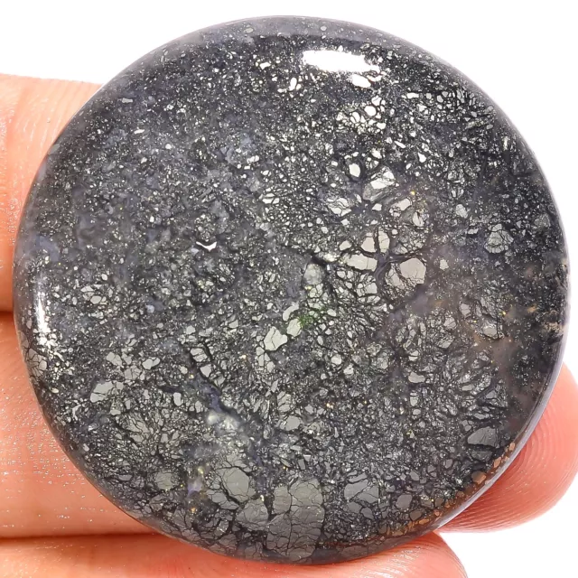 Natural Marcasite Agate Round Shape Cabochon Gemstone 58 Ct. 34X34X5 mm GC-23981