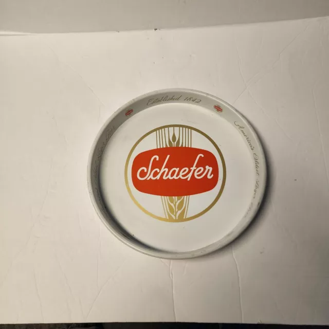 Schaefer Beer 13"Metal Round Serving Tray, America's Oldest Lager Beer