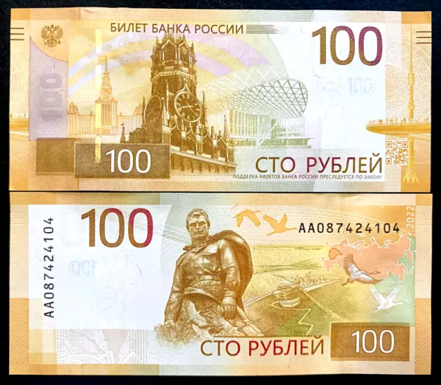 Russia 100 Rubles 2023 Banknote Rzhev Kremlin World Paper Money UNC Currency