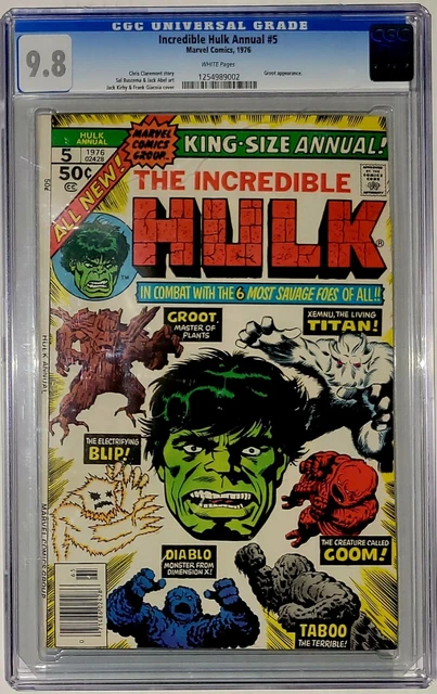 HULK Annual #5 CGC 9.8 (Marvel 1976) 2nd GROOT (GoTG) White pgs Jack Kirby cover