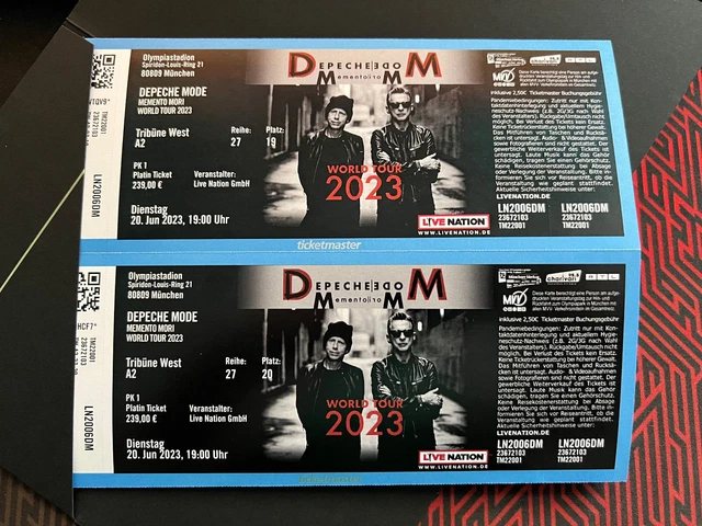 2x Depeche Mode Tickets - Memento Mori - Top Sitzplätze - A2 West