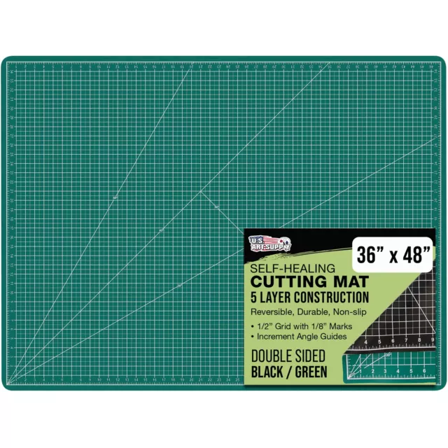 36" x 48" GREEN/BLACK Self Healing 5-Ply Double Sided Durable Cutting Mat