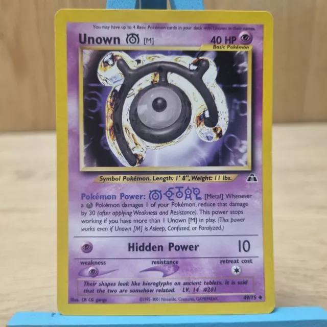 Unown [M] 49/75 Neo Discovery LP/EX Pokemon Card