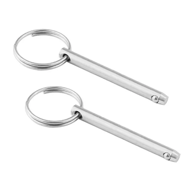 2x Stainless Steel 316 Quick Release 5x51mm Pin Bimini Boat Pin Detent Rng