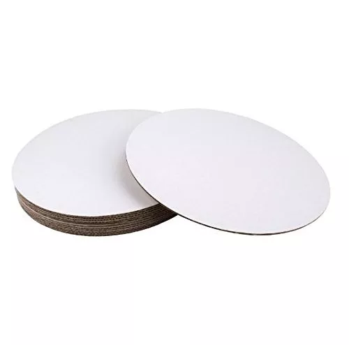 SafePro 8CC, 8-Inch White Round Corrugated Cardboard Cake Circles, 100pcs
