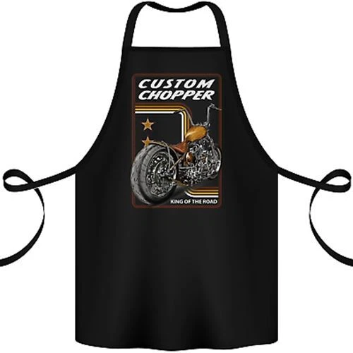 Biker Custom Chopper Motorbike Motorcycle Cotton Apron 100% Organic