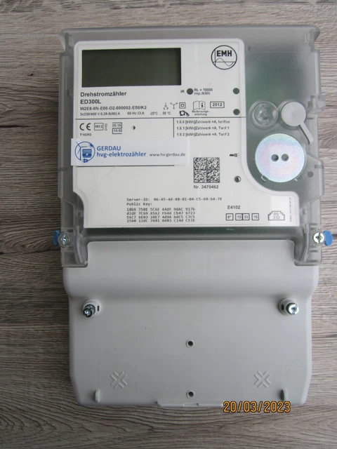 Drehstromzähler mit PIN Code EMH ED 300L 5/60 Amp. reg. geprüft, mMe Drehstromzähler mit PIN Code EMH ED 300L 5/60 Amp. reg. geprüft, mMe