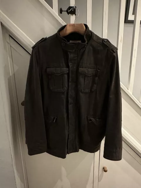 FAT FACE DARK Brown Waxed Lined Full Zip Field Utility Jacket. 2XL XXL 10.00 PicClick UK