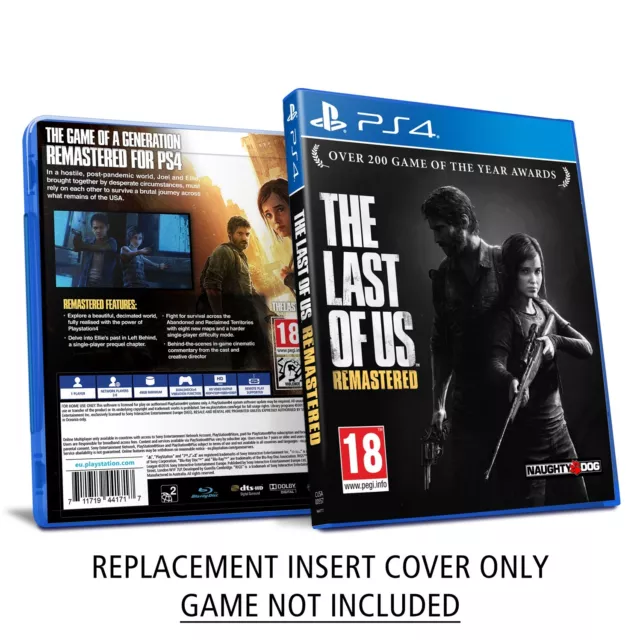 The Last of Us Remastered PS4 UK PAL Replacement Box Art Insert Inlay Cover Only