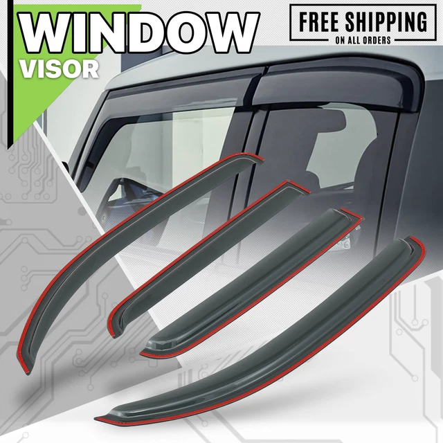 SAFE Smoke Tinted Window Visors - 4-Piece Set For 1997-2003 Hyundai Galloper II (Rain & Wind Guards)