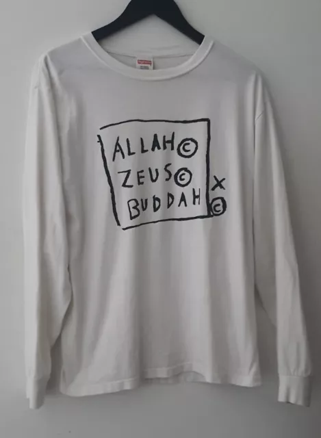FW13 Supreme Jean Michel Basquiat weiß L/S T-Shirt Medium Vintage 2013 selten