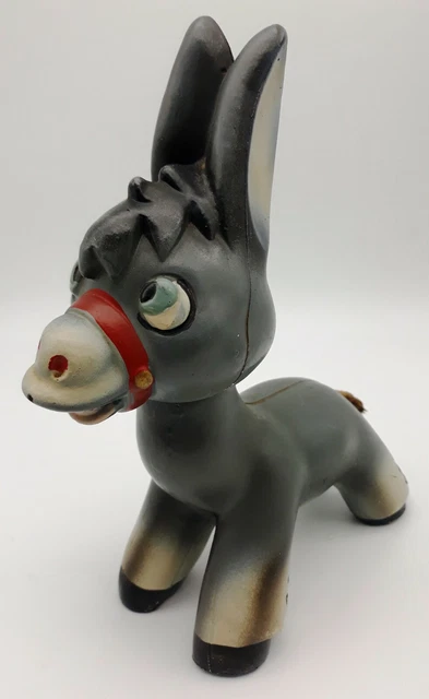 Figurine Vintage âne – Petit Colin ? – Tête Mobile – Rare Et Mignonne