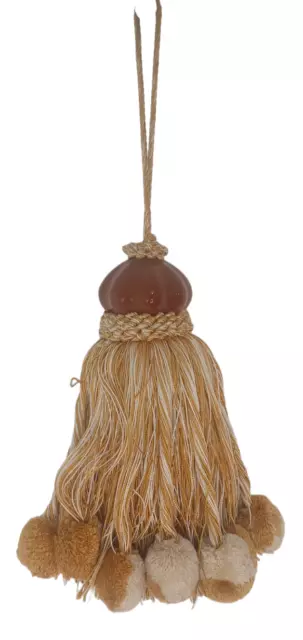 1 pompones decorativos grandes borla cerámica oro beige 7" decoración de muebles