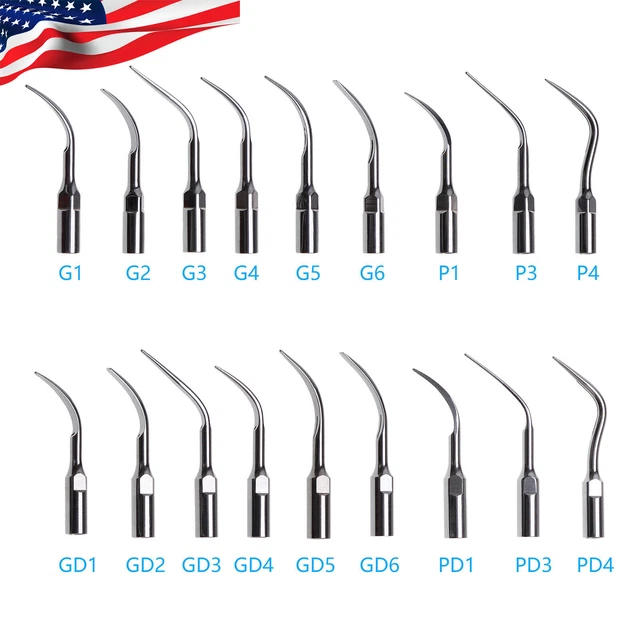 10 Embouts De Détartrage Ultrasonique Dentaire GD2 - Compatibles Pièce à Main SATELEC DTE, Neufs Sous Blister