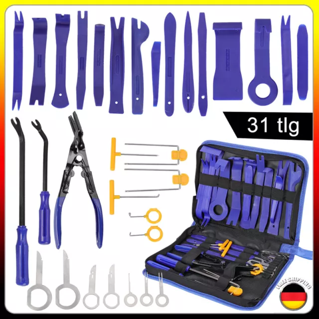 31x Auto Innenraum Verkleidung Werkzeug Montagehebel KFZ Cliplöser Demontage Set