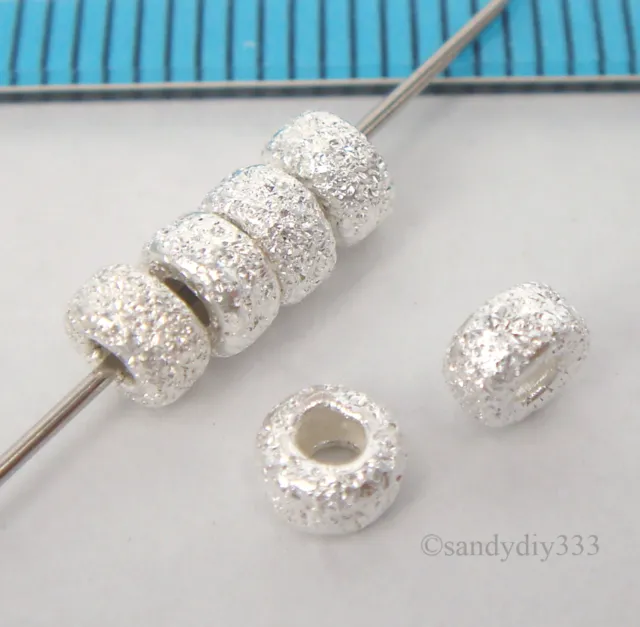 20x BRIGHT STERLING SILVER STARDUST RONDELLE SPACER BEADS 3.3mm #2219