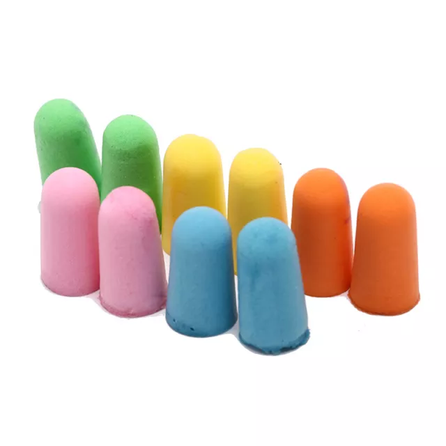 5pairs different colors soft foam ear plugs sleep  prevention noise reductio JI