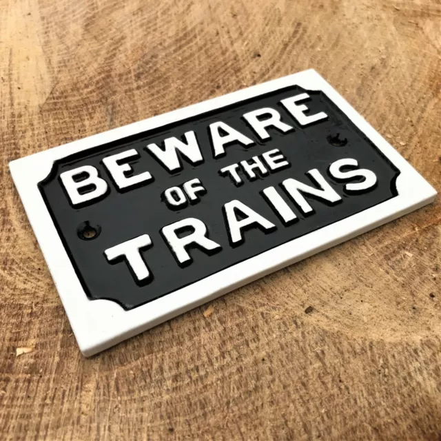 Beware Of Trains Retro Antique Style Metal Sign Vintage Wall Decor Iron Steam