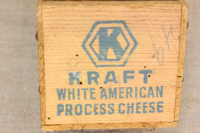 Old Wood Kraft White American Cheese Box 9 1/8" Country Decoration Vintage 2 Lbs 3