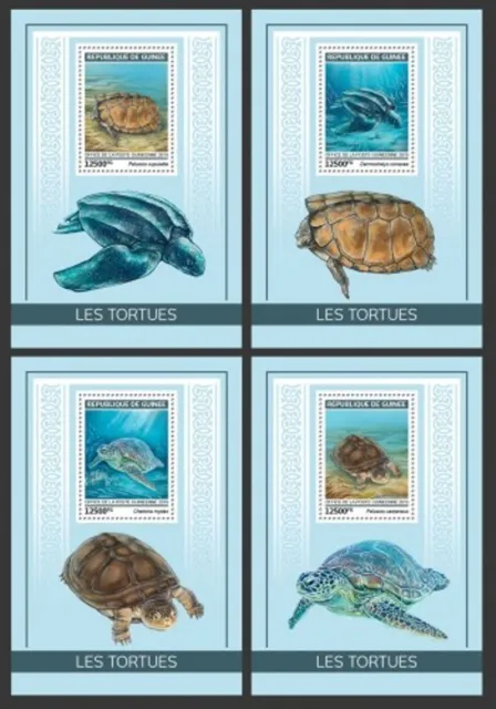 Guinea - 2019 Turtles auf Briefmarken - Set Mit 4 Souvenir Blätter - GU190119b