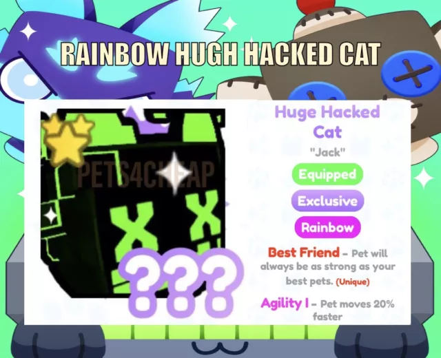 Roblox PSX Pet Simulator X Rainbow Huge Hacked Cat *CLEAN + SAFE*