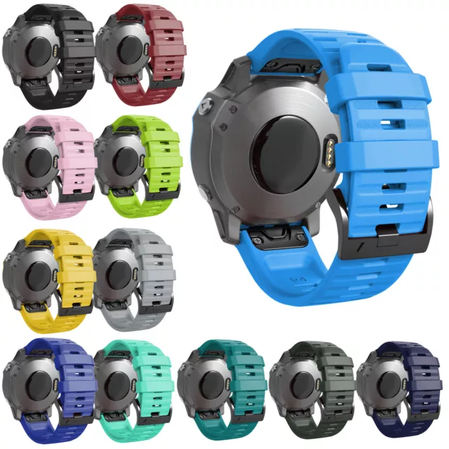 26mm Bracelet en silicone Watch Band pour Garmin Fenix 6X/ 6X Pro/ 5X/ 5X Plus