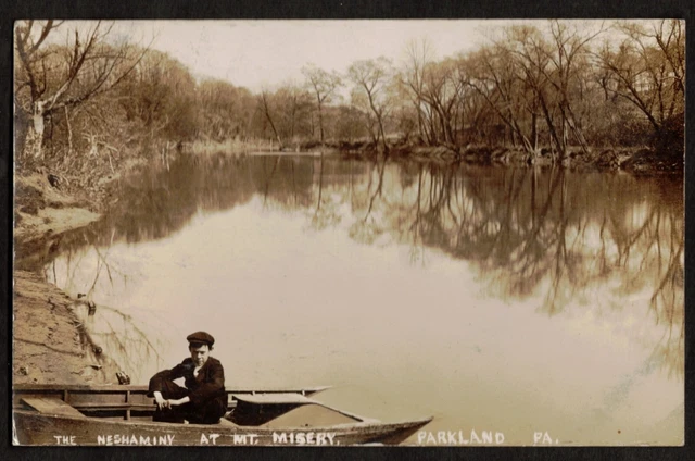 Postcard RPPC The Neshaminy At Mt Misery Parkland PA Bucks County