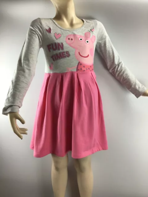 Kinder Kleid Prinzessin Peppa Pig,98,104,110,116,128,langarm,zweifarbig,Glitzer