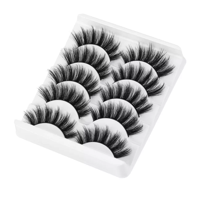 5/10 Pairs False Eyelashes Long Thick Natural Fake Eye Lashes Set Mink Makeup UK