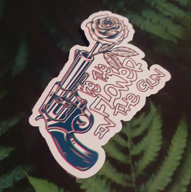 BE THE FLOWER In The Gun 10cm Wide Quality Weatherproof Stickers For Any Surface £2.59 PicClick UK