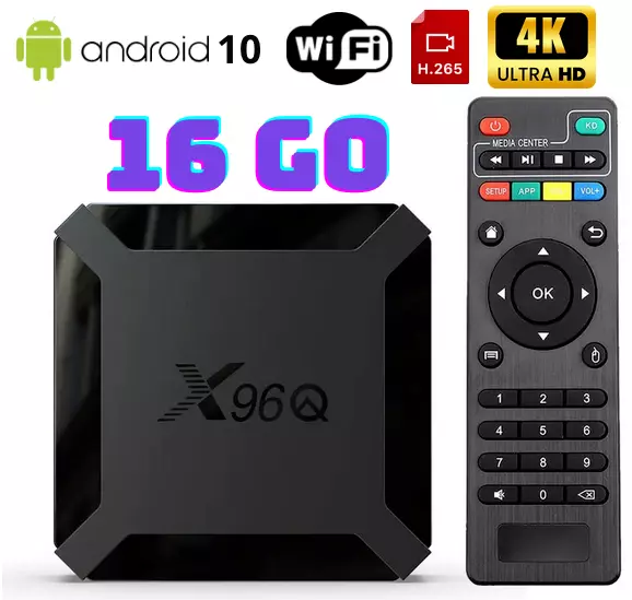 🔥 Boitier IPTV X96Q - 16Go MINI ANDROID 10 SMART BOX 4K Ultra HD WiFi  🌟