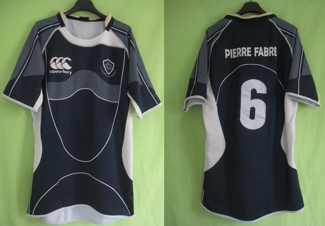Maillot Rugby Castres Olympique Blanc - Vintage Canterbury - Porté #22 - Taille XL
