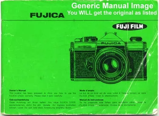 Fujica AX-1 Instruction Manual. More Fuji Camera Books & Guides Listed