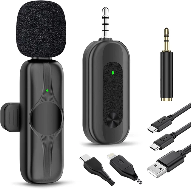 ZMOTG Wireless Lavalier Microphone, Lapel Mic for Iphone/Android/Camera/Pc, Mini